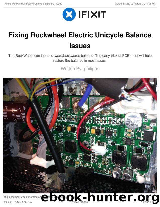 Fixing Rockwheel Electric Unicycle Balance Issues by Unknown