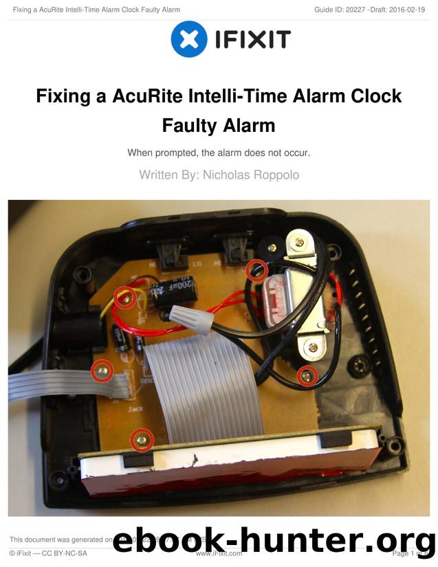 Fixing a AcuRite Intelli-Time Alarm Clock Faulty Alarm by Unknown