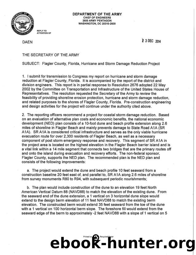 Flagler County, Florida, Hurricane and Storm Damage Reduction Project by Unknown