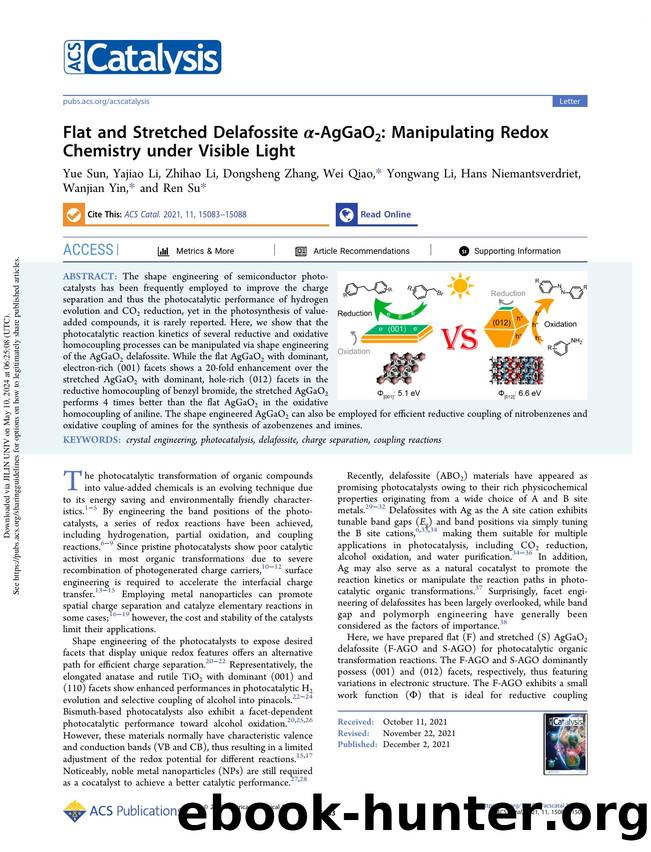 Flat and Stretched Delafossite Î±-AgGaO2: Manipulating Redox Chemistry under Visible Light by unknow