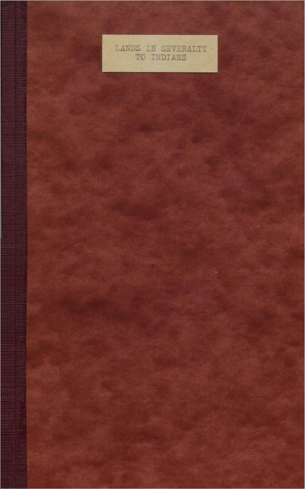 Fletcher 1885 Lands in Severalty to Indians by Illustrated by Experiences & the Omaha Tribe