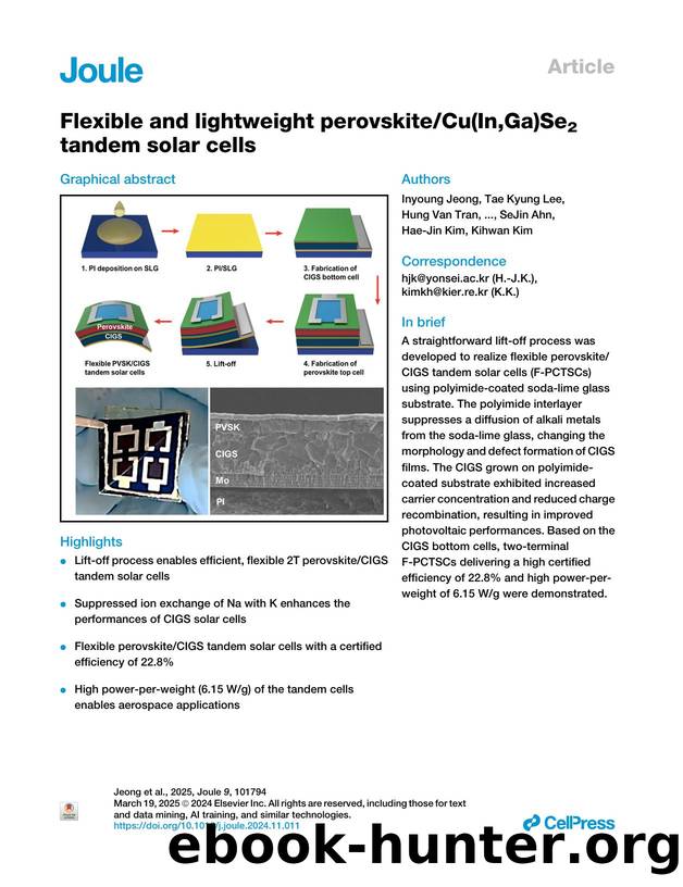 Flexible and lightweight perovskiteCu(In,Ga)Se2 tandem solar cells by unknow