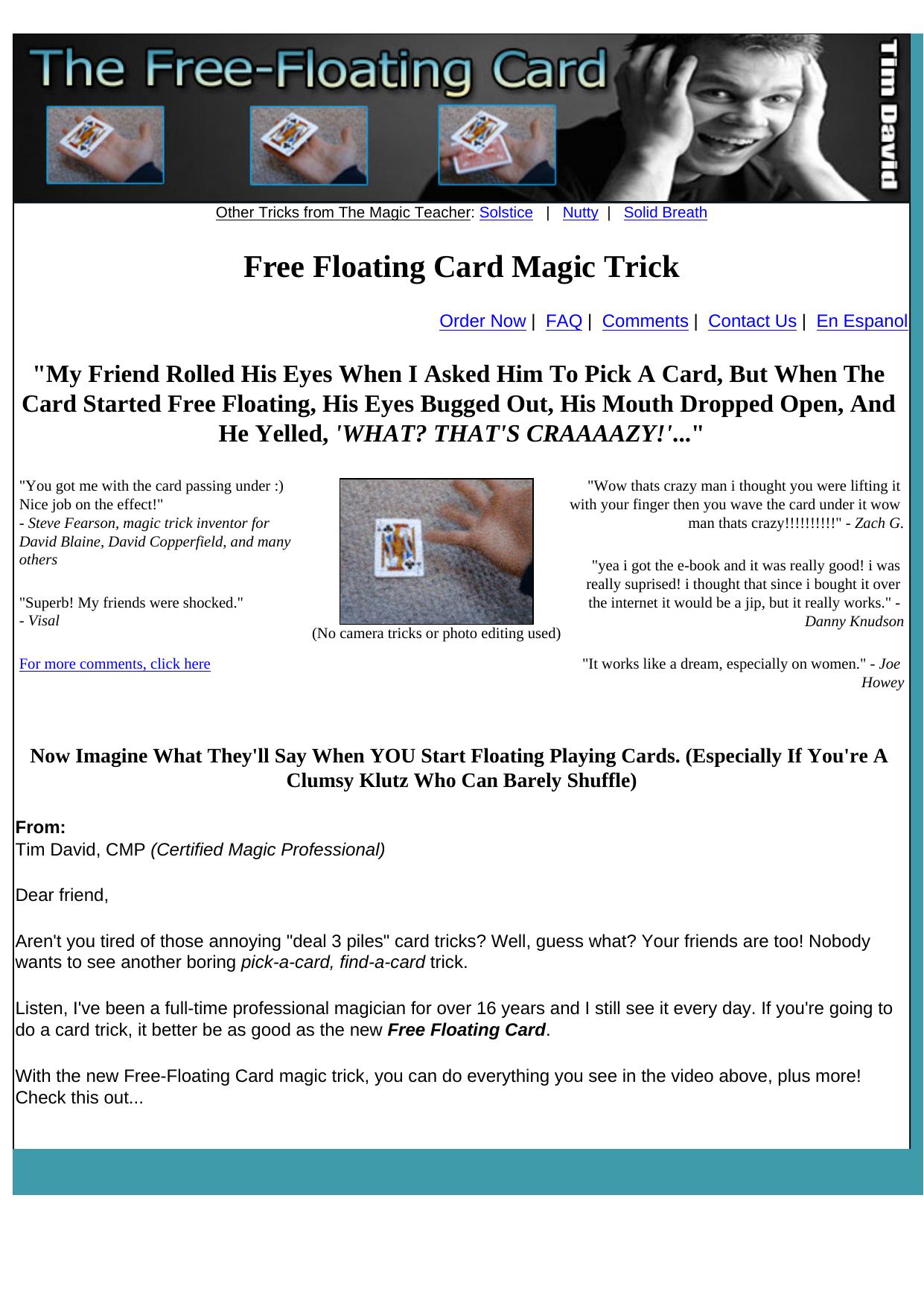 Floating Card Magic Trick. by Best of Kuszter's Collection