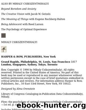Flow - Psychology of Optimal Experience. Csikszentmihalyi by Mihaly Csikszentmihalyi