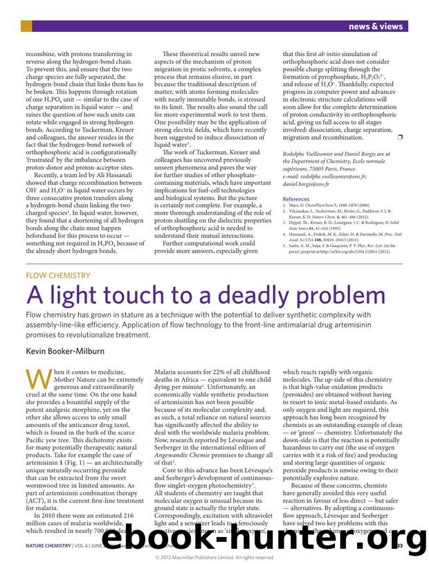 Flow chemistry: A light touch to a deadly problem by Kevin Booker-Milburn