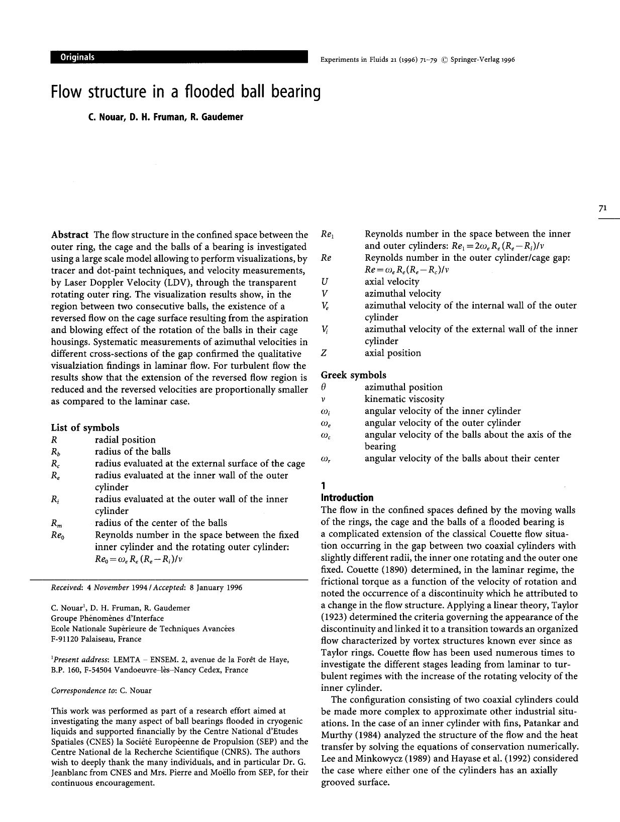 Flow structure in a flooded ball bearing by Unknown