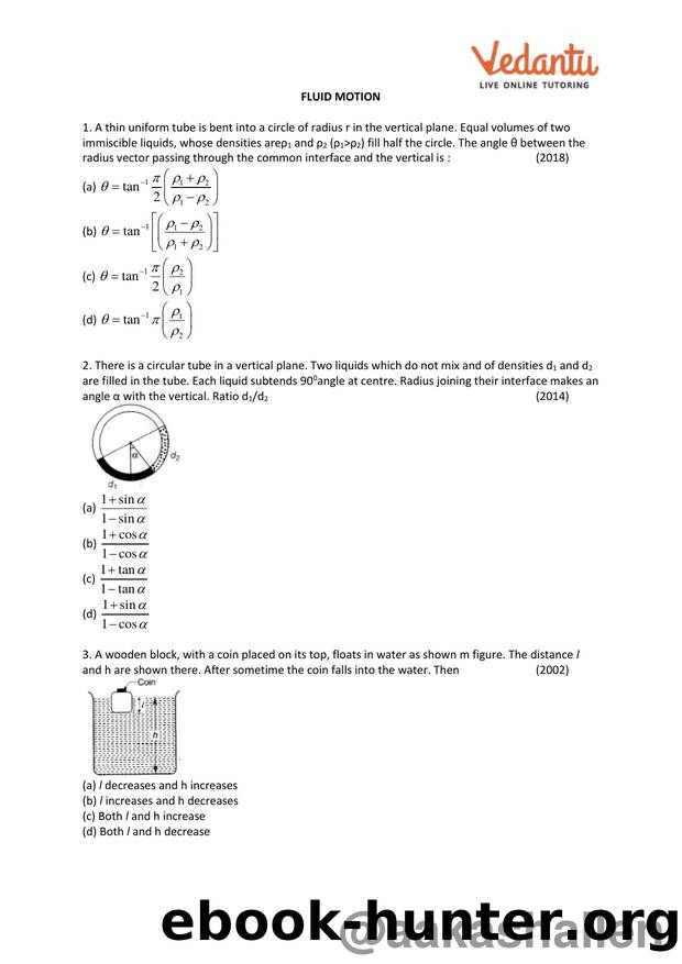 Fluid Mechanics   Properties of Matter-Solution by Unknown