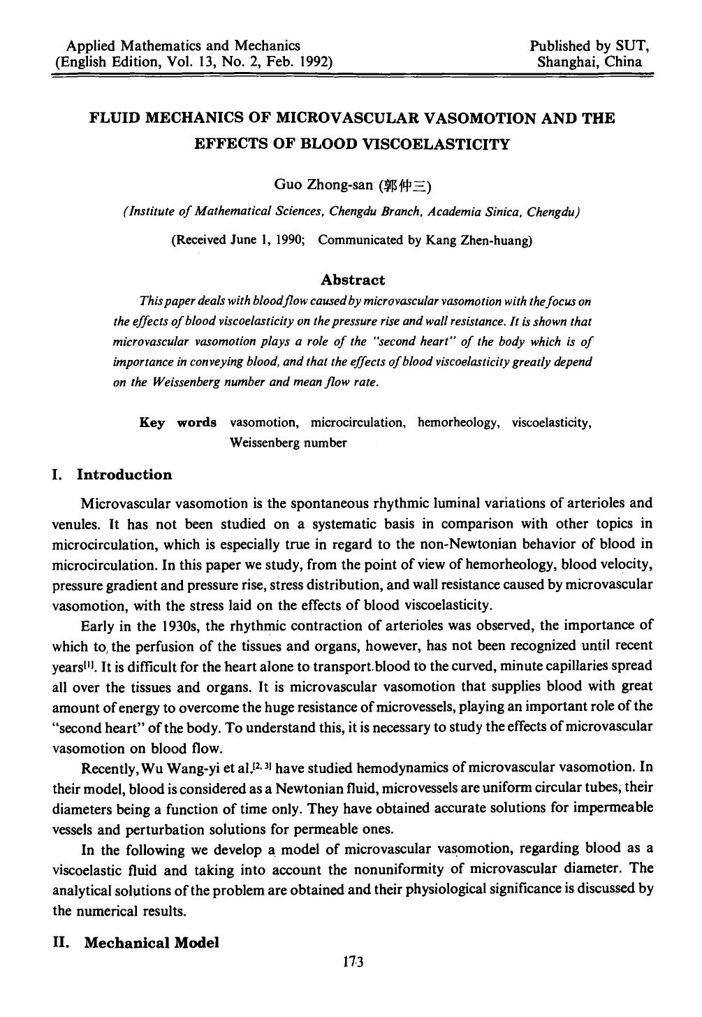Fluid mechanics of microvascular vasomotion and the effects of blood viscoelasticity by Unknown
