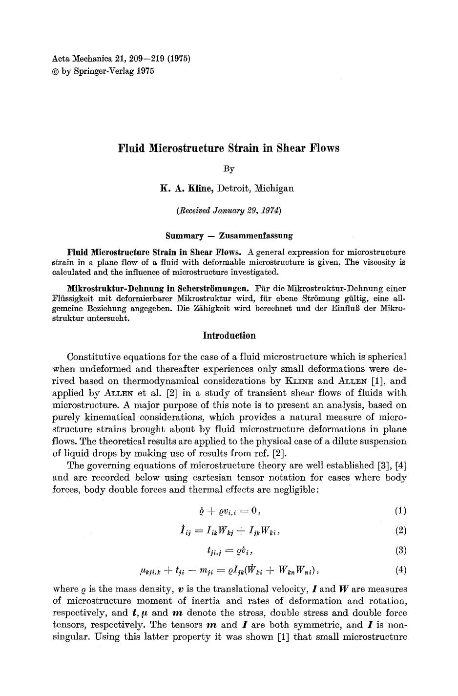 Fluid microstructure strain in shear flows by Unknown
