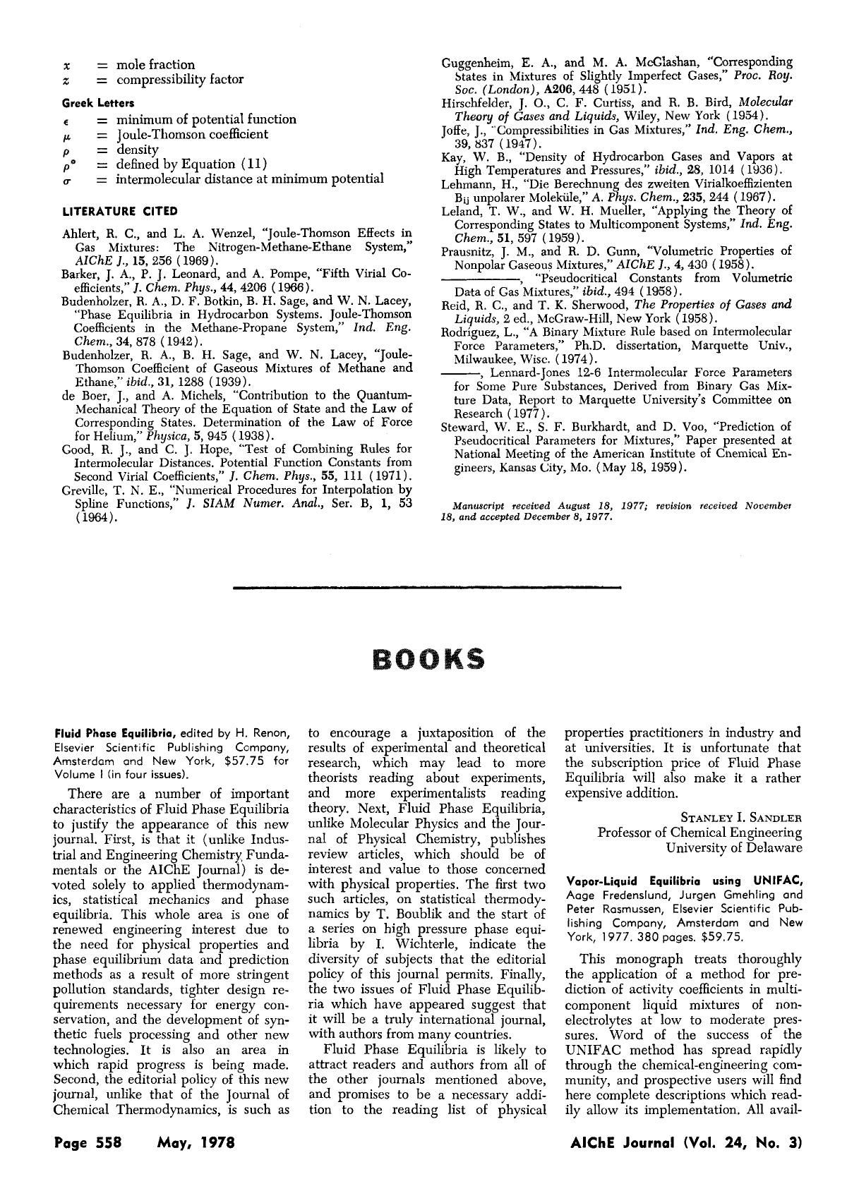 Fluid phase equilibria, edited by H. Renon, Elsevier Scientific Publishing Company, Amsterdam and New York, [dollar]57.75 for Volume I (in four issues) by Unknown