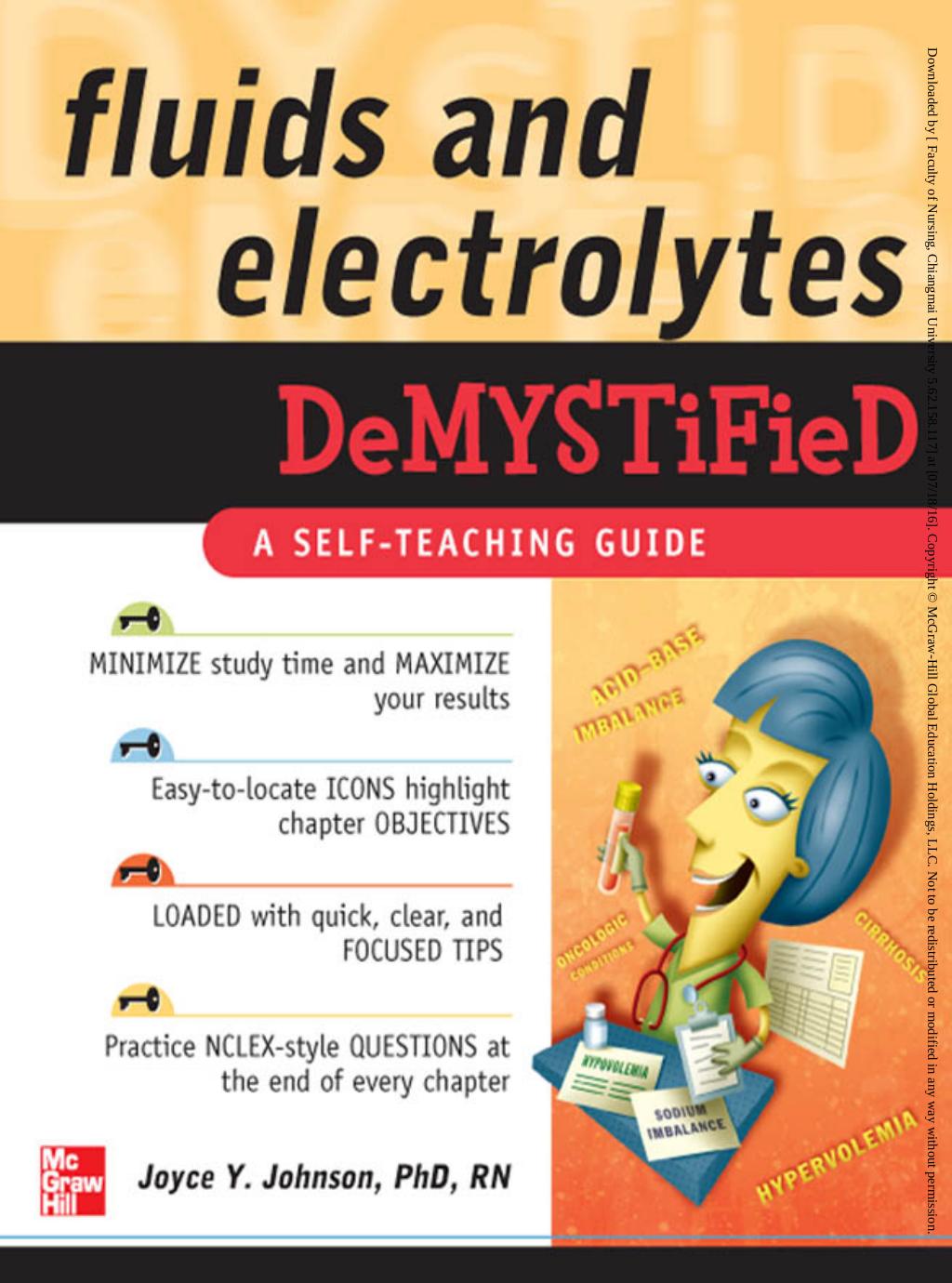 Fluids and electrolytes demystified by Johnson Joyce Young; Lyons Edward; Vaughans Bennita W