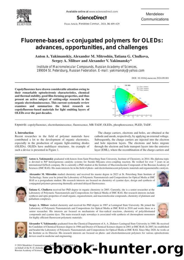 Fluorene-based Ï-conjugated polymers for OLEDs: advances, opportunities, and challenges by unknow