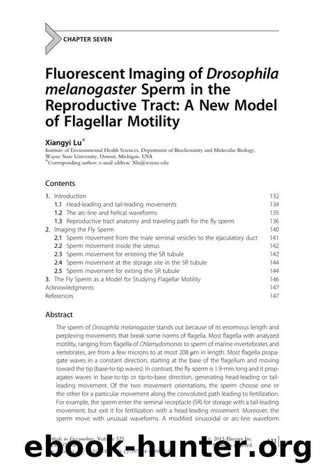 Fluorescent Imaging of Drosophila melanogaster Sperm in the Reproductive Tract: A New Model of Flagellar Motility by Xiangyi Lu
