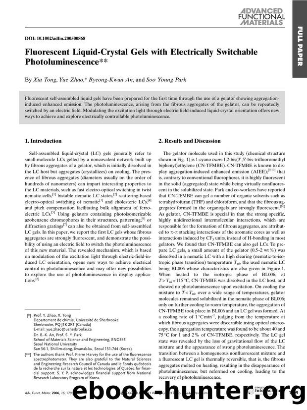 Fluorescent Liquid-Crystal Gels with Electrically Switchable Photoluminescence by Unknown