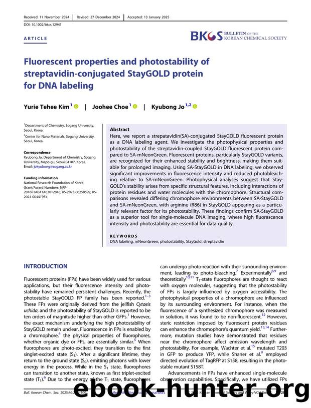 Fluorescent Properties and Photostability of StreptavidinâConjugated StayGOLD Protein for DNA Labeling by Unknown
