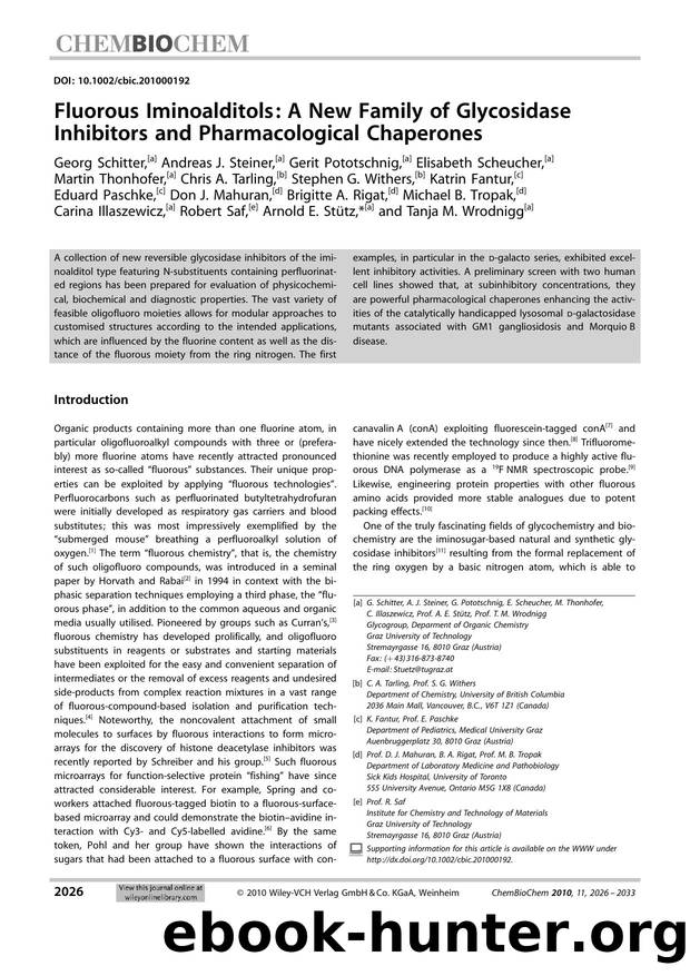 Fluorous Iminoalditols: A New Family of Glycosidase Inhibitors and Pharmacological Chaperones by Unknown