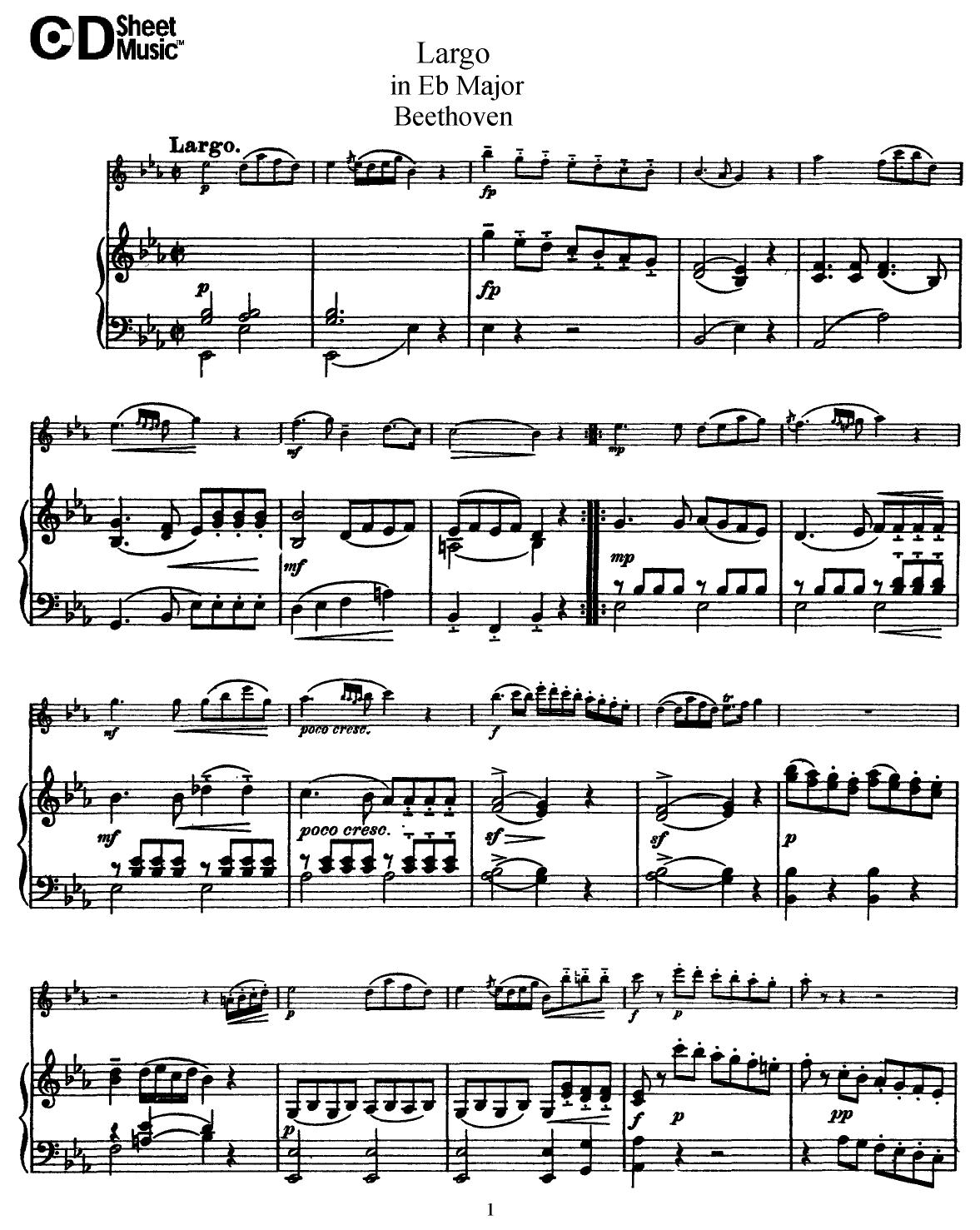 Flute Solos: Beethoven - Score by WBaxley Music Subito Music Corp & Stephens Pub. Co