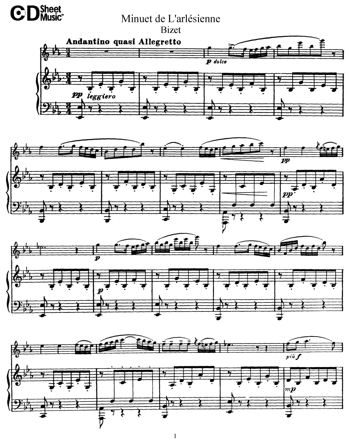 Flute Solos: Bizet, Score by WBaxley Music Subito Music Corp & Stephens Pub. Co
