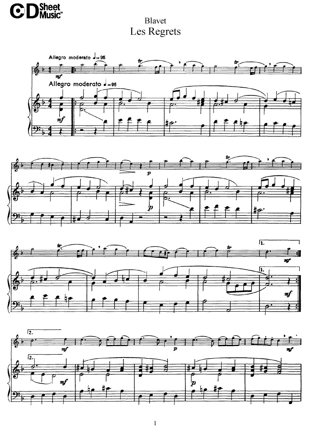 Flute Solos: Blavet - Score by WBaxley Music Subito Music Corp & Stephens Pub. Co