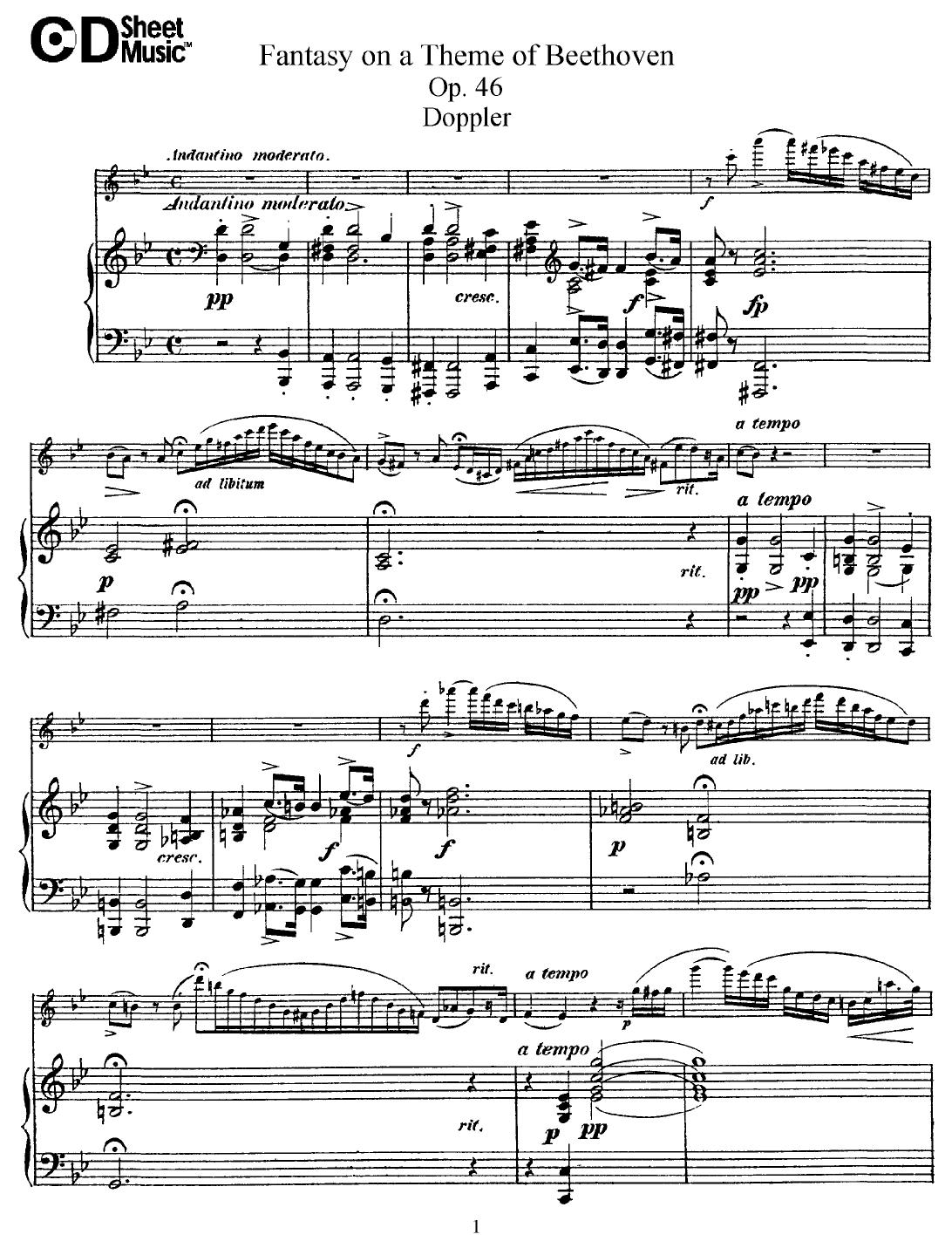 Flute Solos: Doppler, Op. 46 - Score by WBaxley Music Subito Music Corp & Stephens Pub. Co