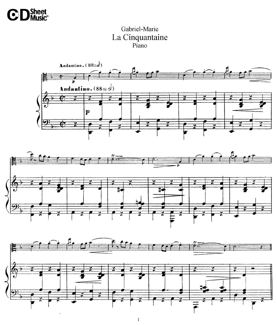 Flute Solos: Gabriel-Marie, Score by WBaxley Music Subito Music Corp & Stephens Pub. Co