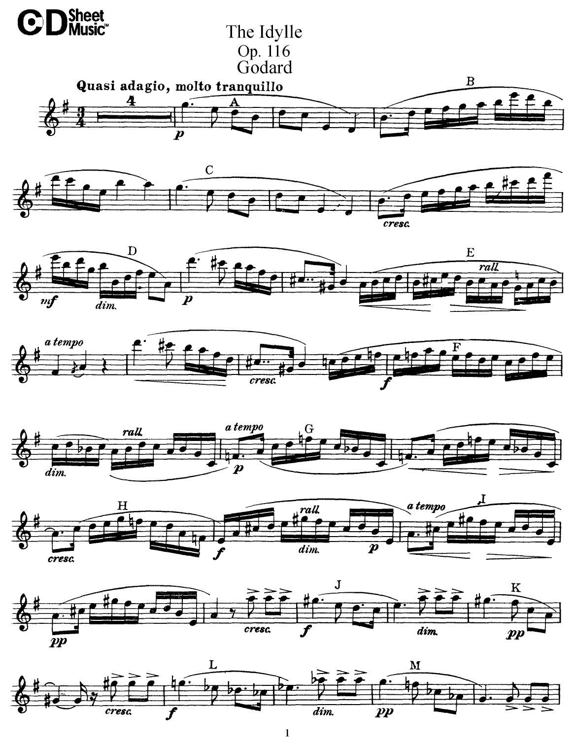 Flute Solos: Godard, Op. 116 - Part by WBaxley Music Subito Music Corp & Stephens Pub. Co