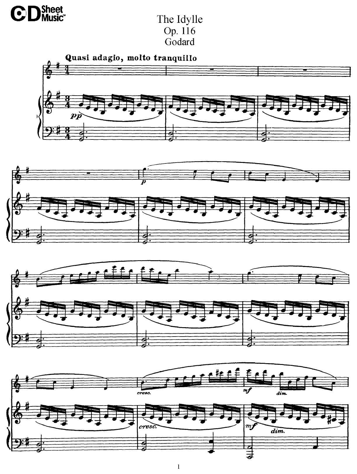 Flute Solos: Godard, Op. 116 - Score by WBaxley Music Subito Music Corp & Stephens Pub. Co