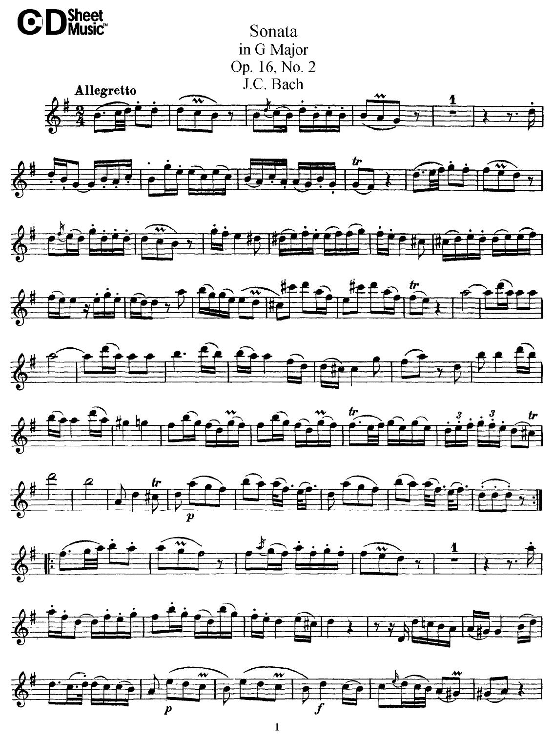 Flute Solos: J.S. Bach, Op. 16 - Part by WBaxley Music Subito Music Corp & Stephens Pub. Co