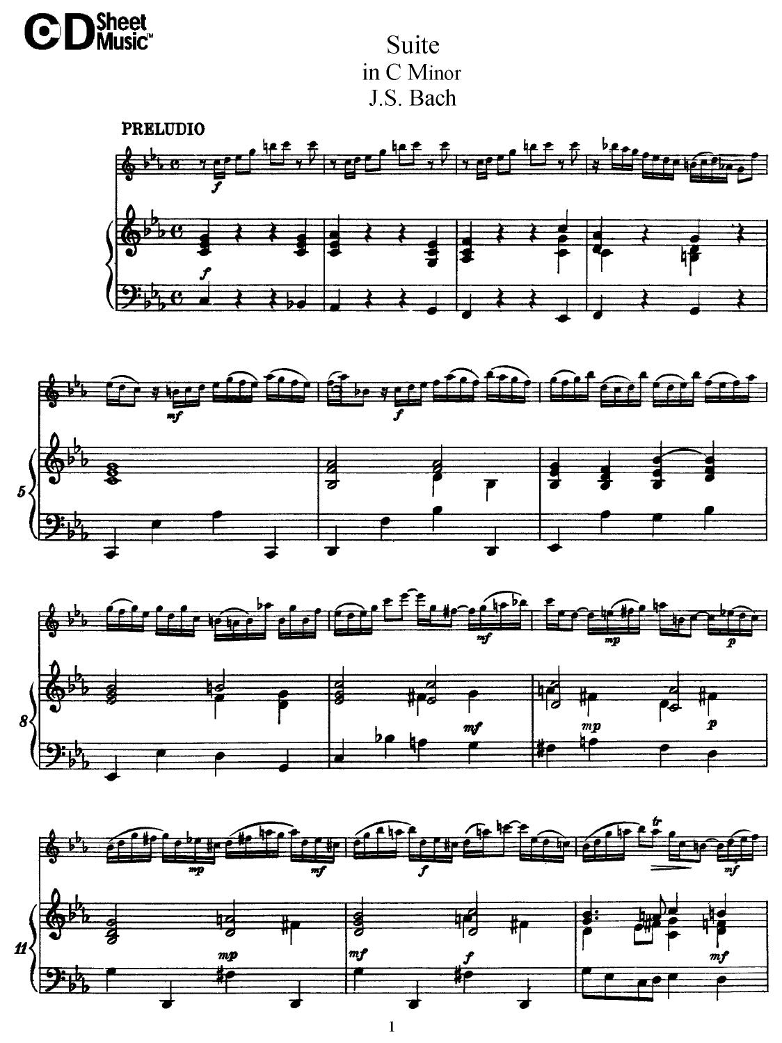 Flute Solos: J.S. Bach, Score by WBaxley Music Subito Music Corp & Stephens Pub. Co