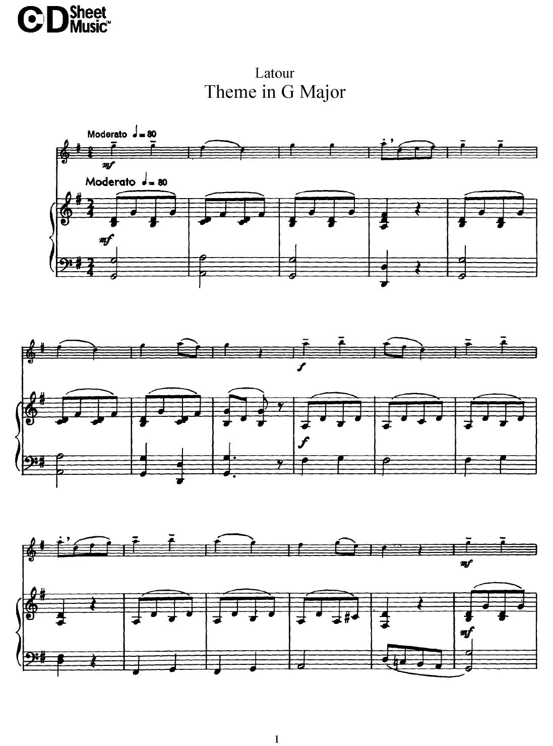 Flute Solos: Latour - Score by WBaxley Music Subito Music Corp & Stephens Pub. Co