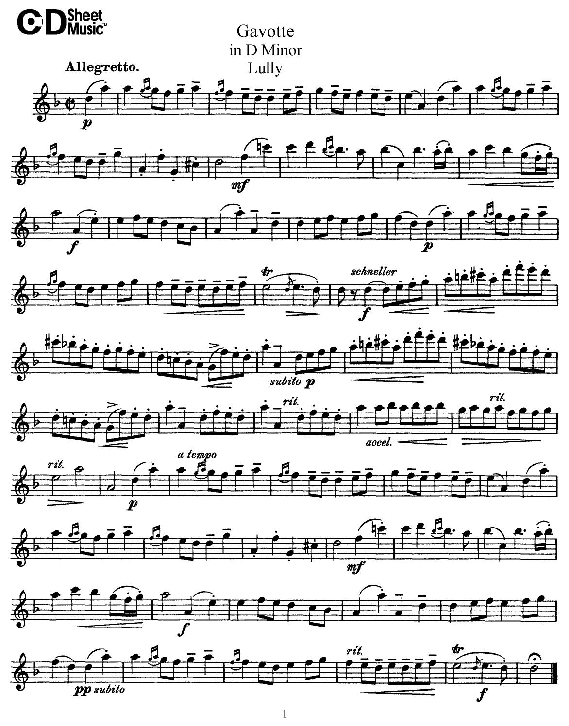 Flute Solos: Lully - Part by WBaxley Music Subito Music Corp & Stephens Pub. Co