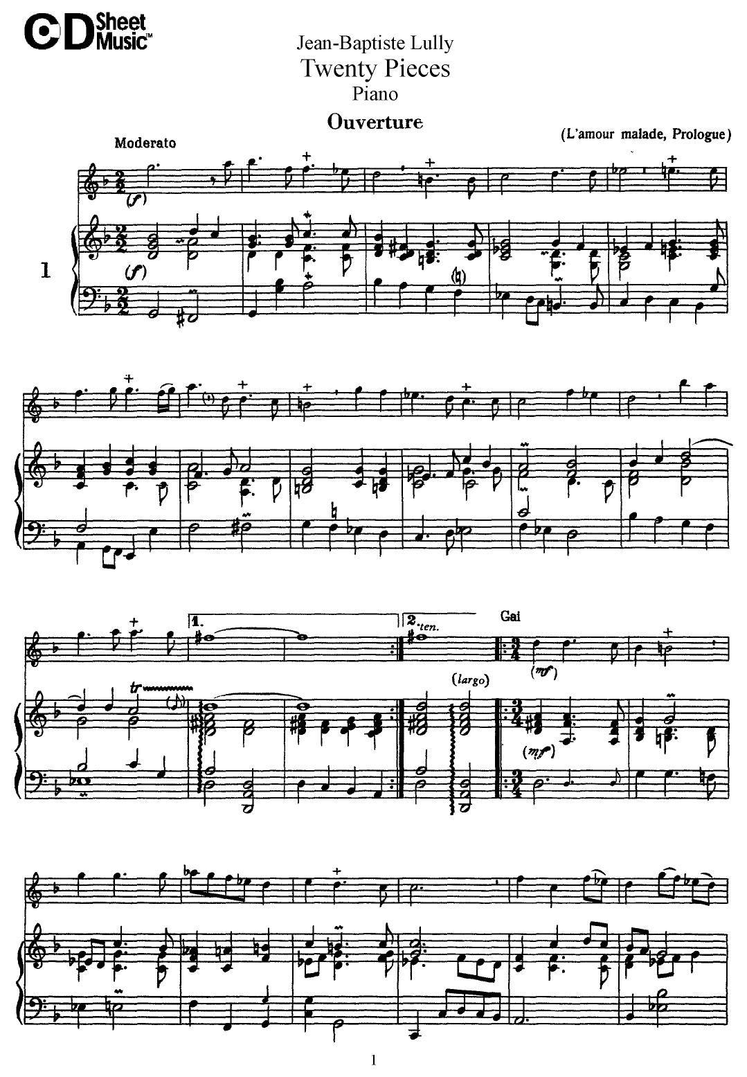 Flute Solos: Lully, Score by WBaxley Music Subito Music Corp & Stephens Pub. Co