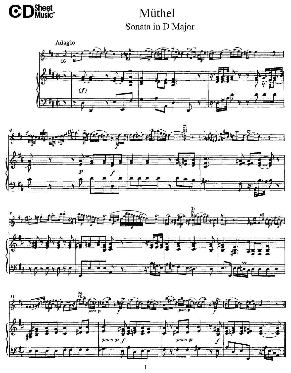 Flute Solos: Muthel, Score by WBaxley Music Subito Music Corp & Stephens Pub. Co