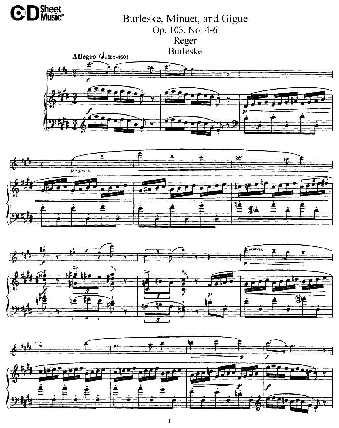 Flute Solos: Reger, Op. 103 - Score by WBaxley Music Subito Music Corp & Stephens Pub. Co