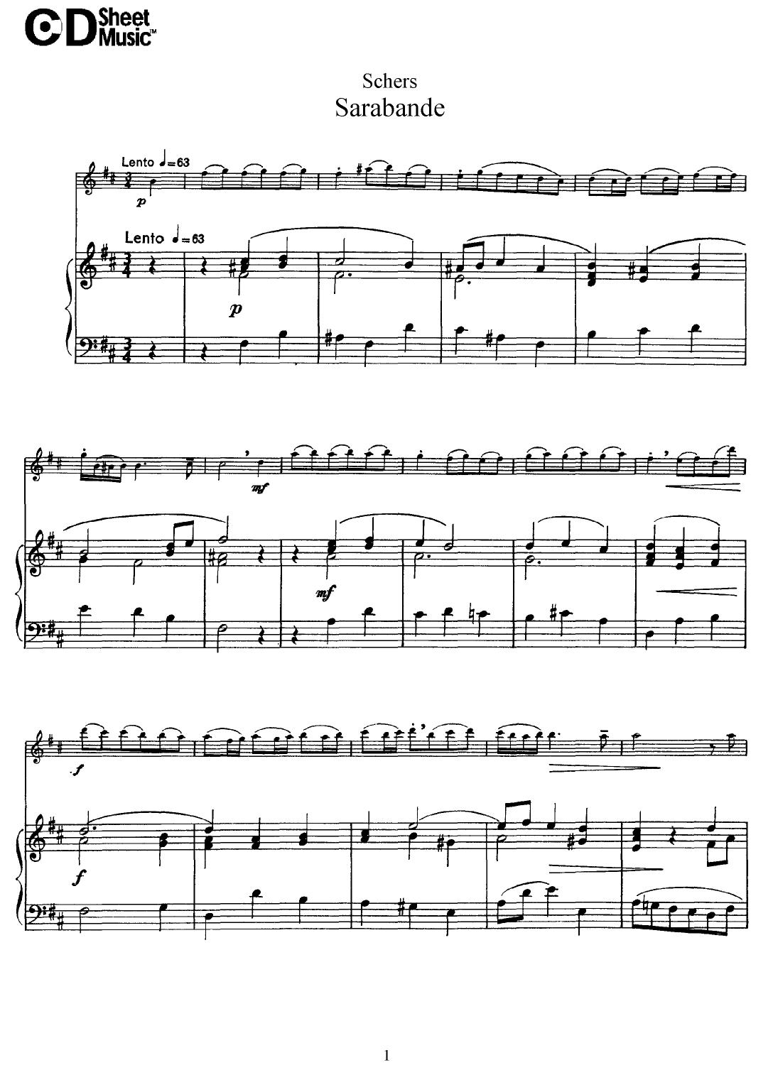 Flute Solos: Schers - Score by WBaxley Music Subito Music Corp & Stephens Pub. Co