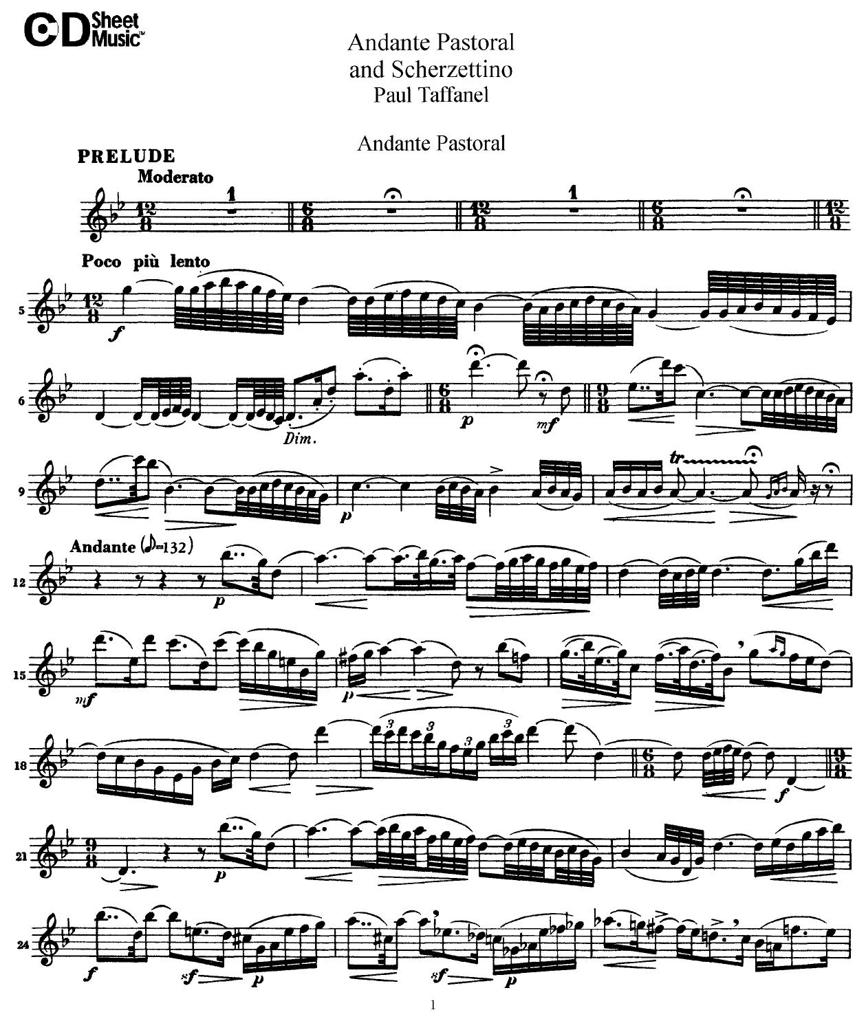 Flute Solos: Taffanel, Part by WBaxley Music Subito Music Corp & Stephens Pub. Co