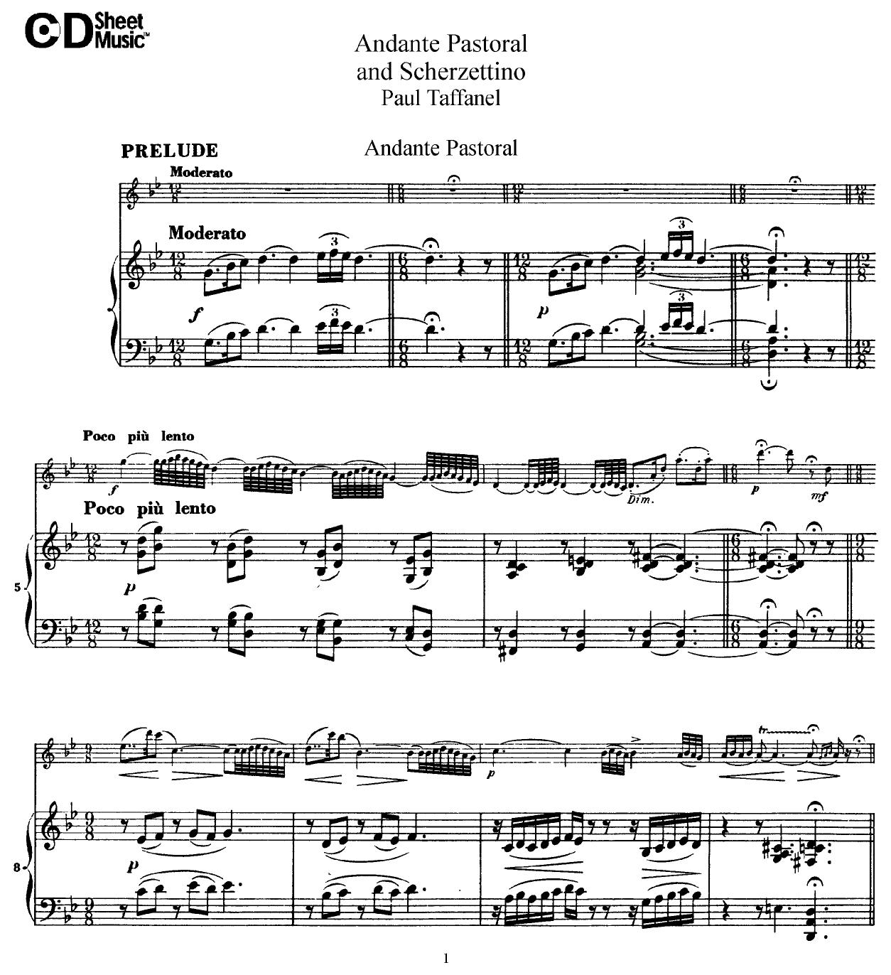 Flute Solos: Taffanel, Score by WBaxley Music Subito Music Corp & Stephens Pub. Co