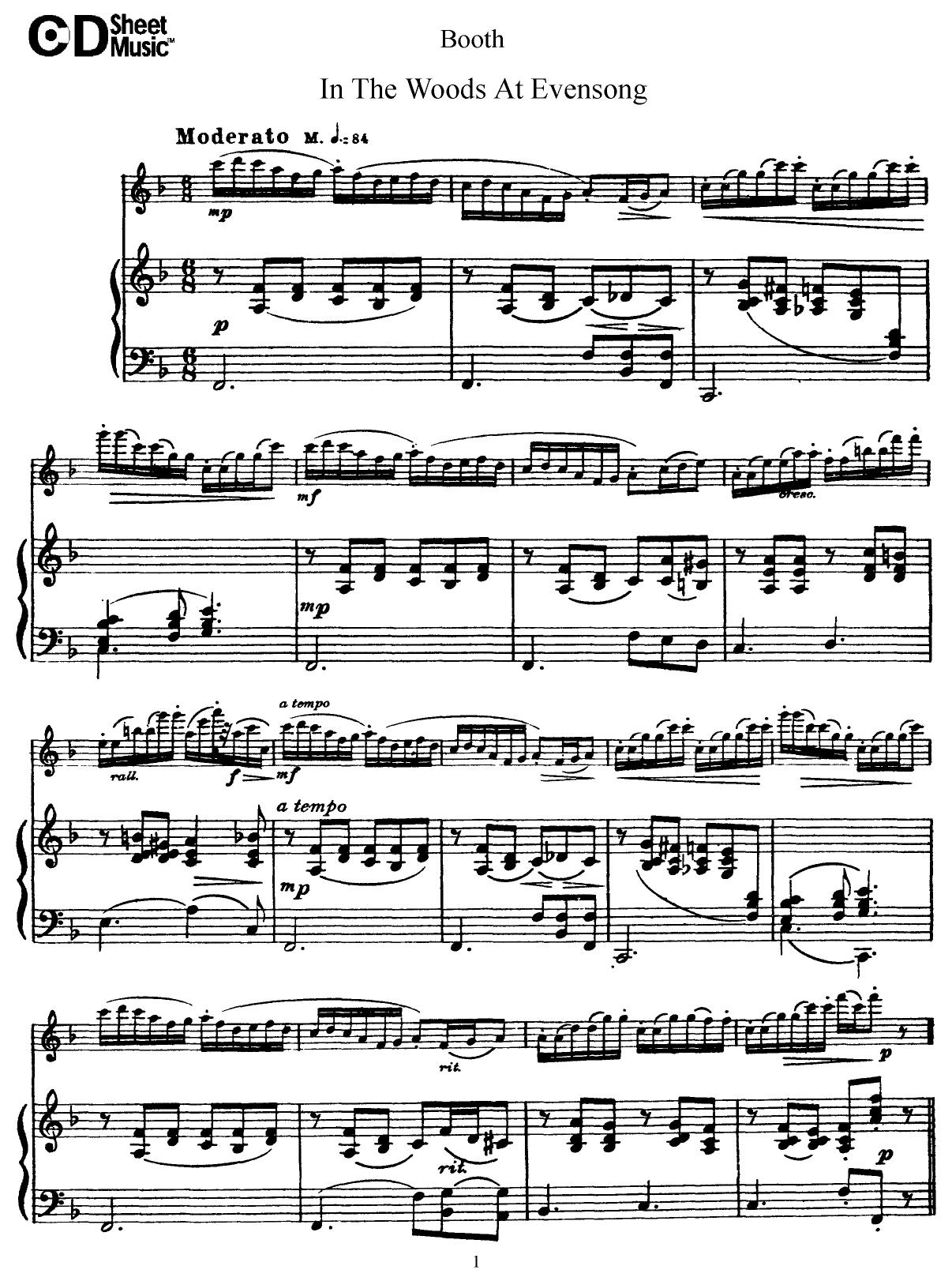 Flute Solos: W. Booth, Score by WBaxley Music Subito Music Corp & Stephens Pub. Co