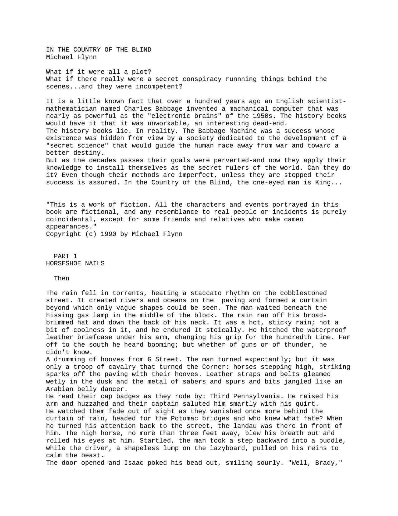 Flynn, Michael - In the Country of the Blind v1.2 by Flynn Michael