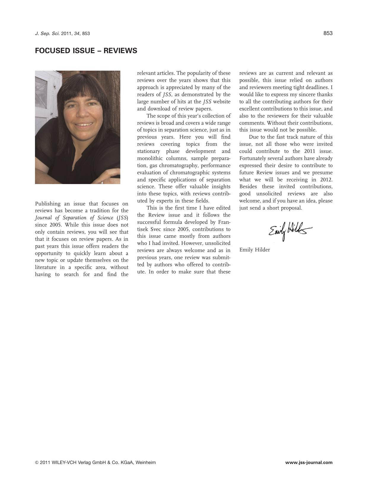 Focused Issue Reviews by Unknown