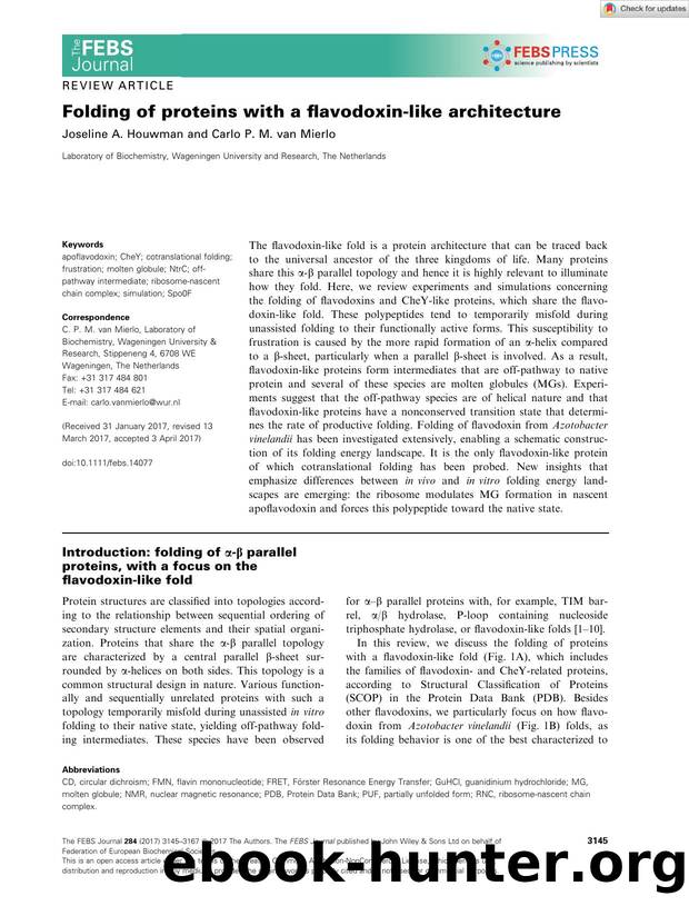 Folding of proteins with a flavodoxinâlike architecture by Unknown