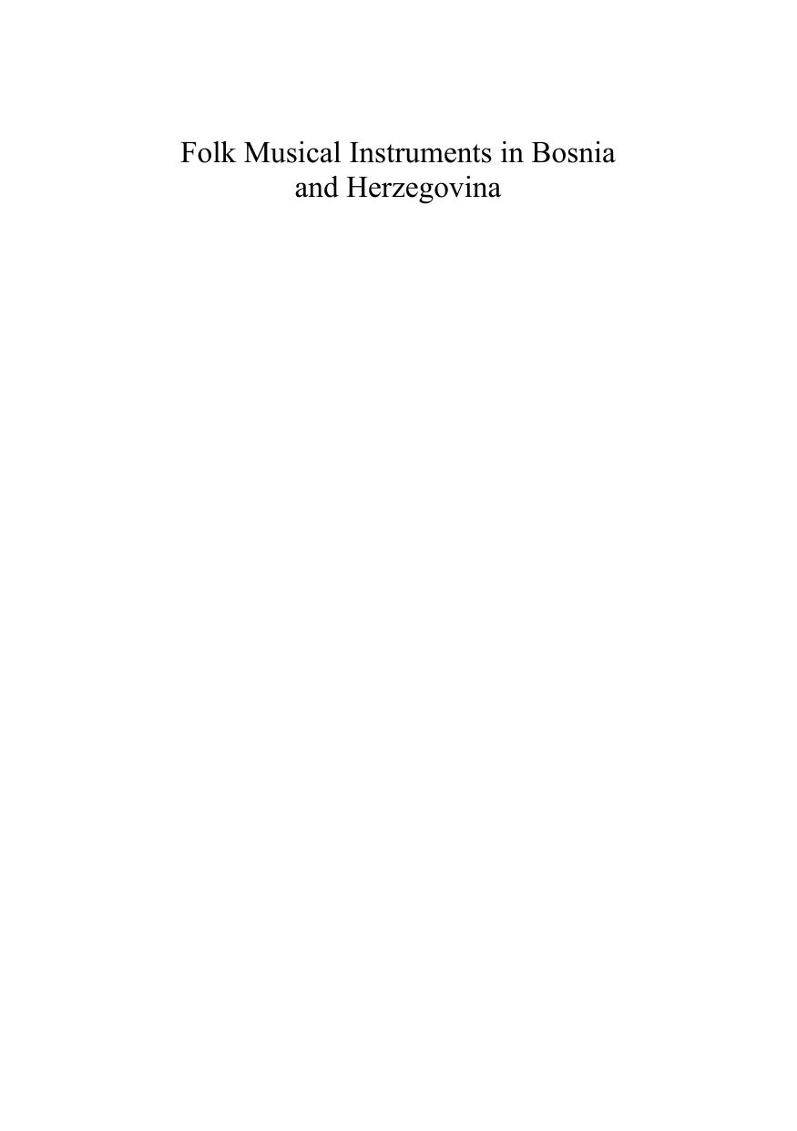 Folk Musical Instruments in Bosnia and Herzegovina by Jasmina Talam