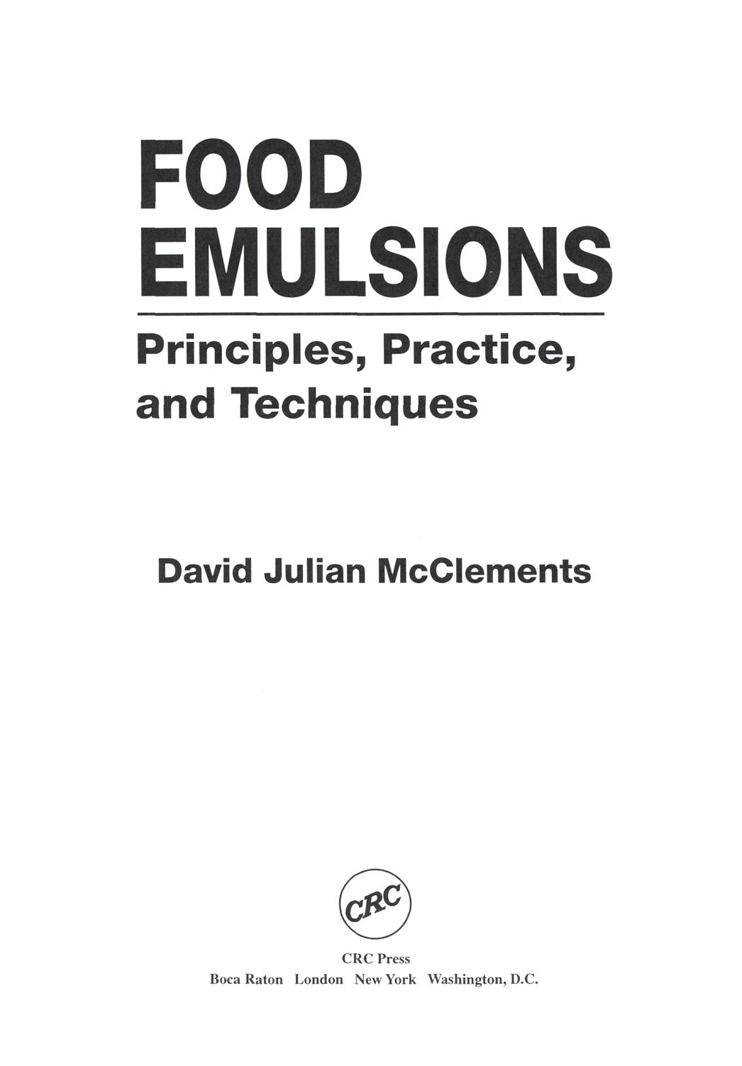 Food Emulsions by Unknown