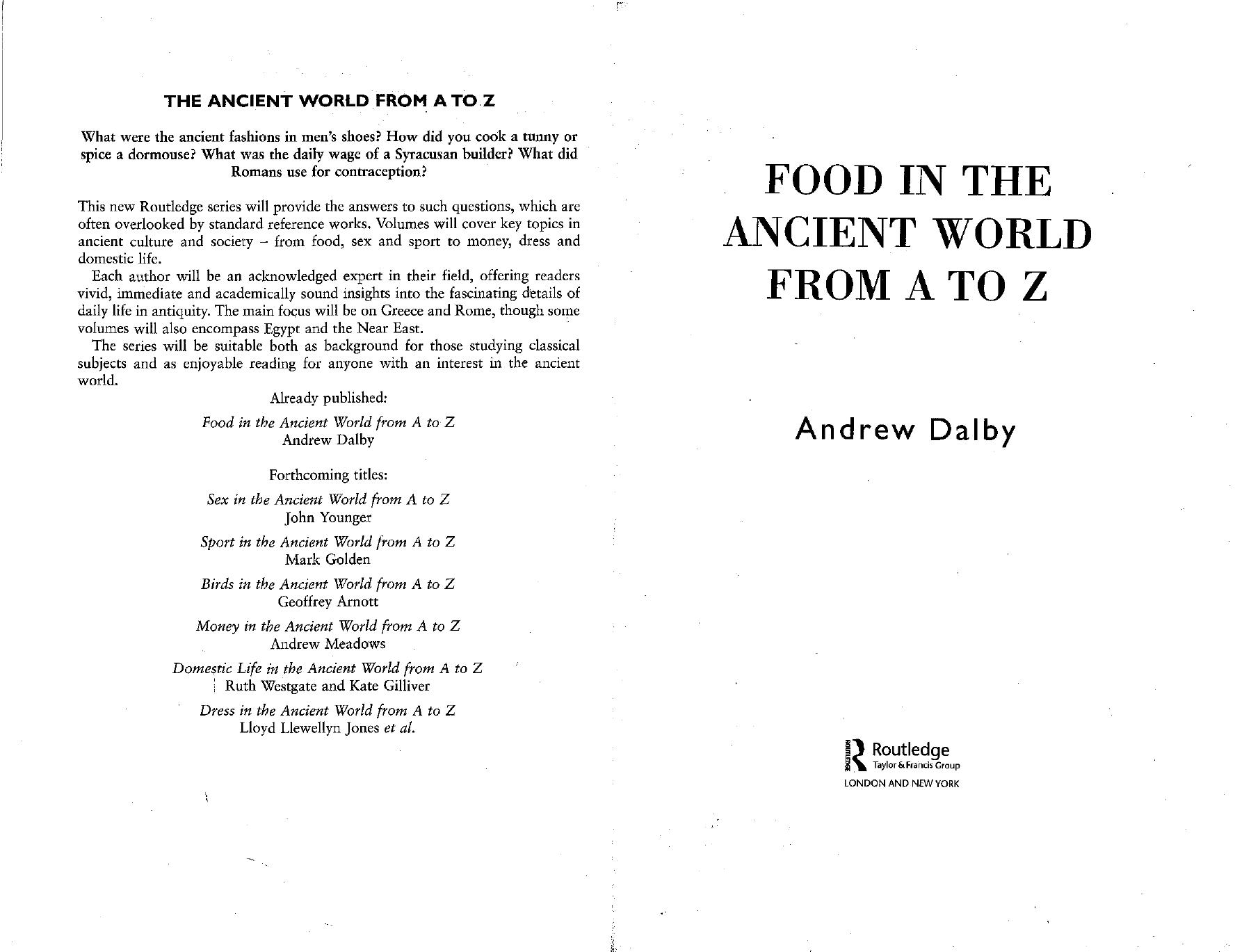 Food in the Ancient World from A to Z by Unknow