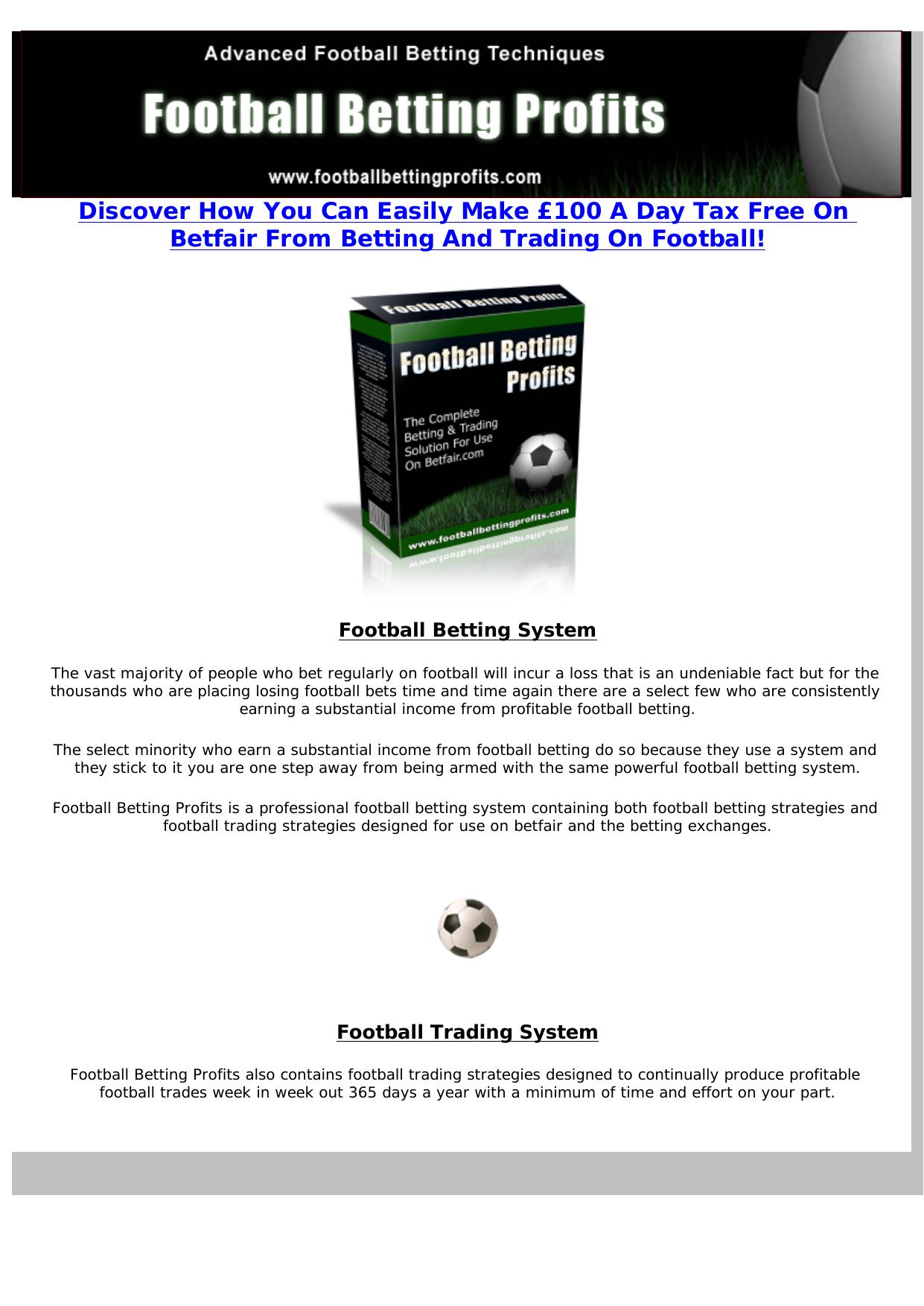 Football Betting Profits - Soccer Betting System For Betfair. by Best of Kuszter's Collection