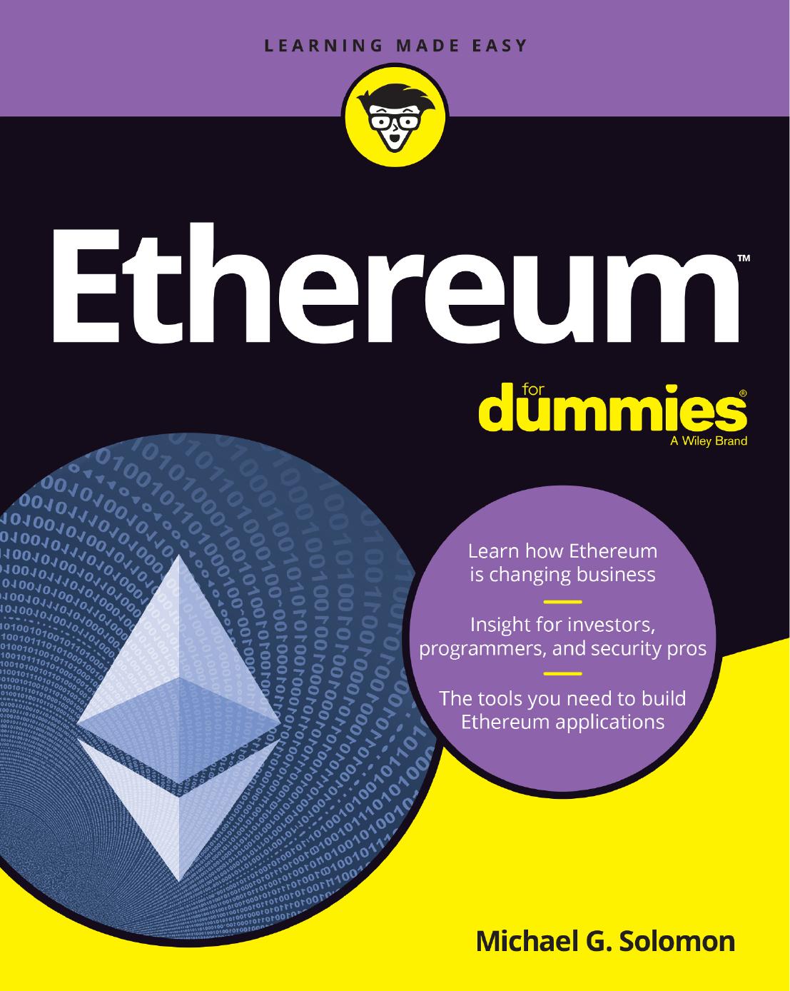 For Dummies Michael G Solomon Ethereum for DummiesWiley by Unknown