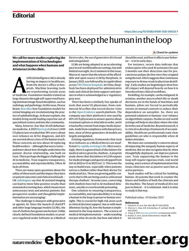 For trustworthy AI, keep the human in the loop by Unknown