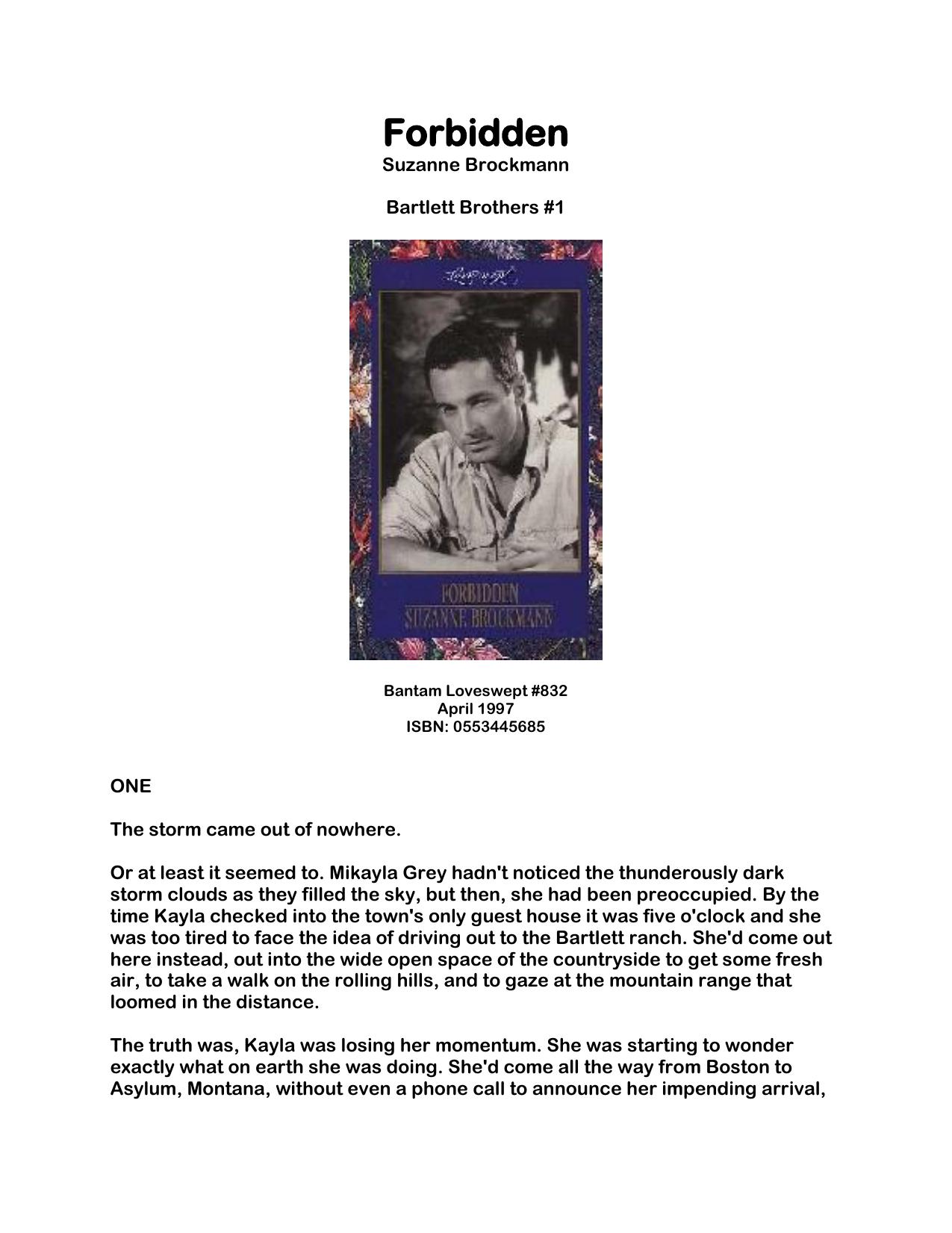 Forbidden (Bartlett Family) by Suzanne Brockmann