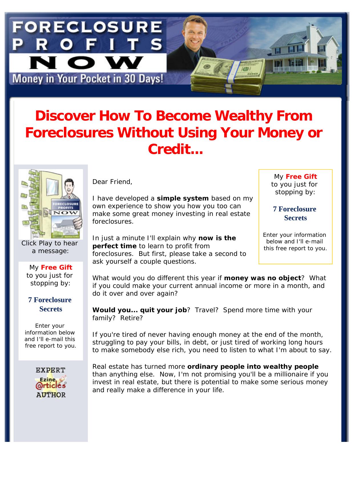 Foreclosure Profits Now. by Best of Kuszter's Collection
