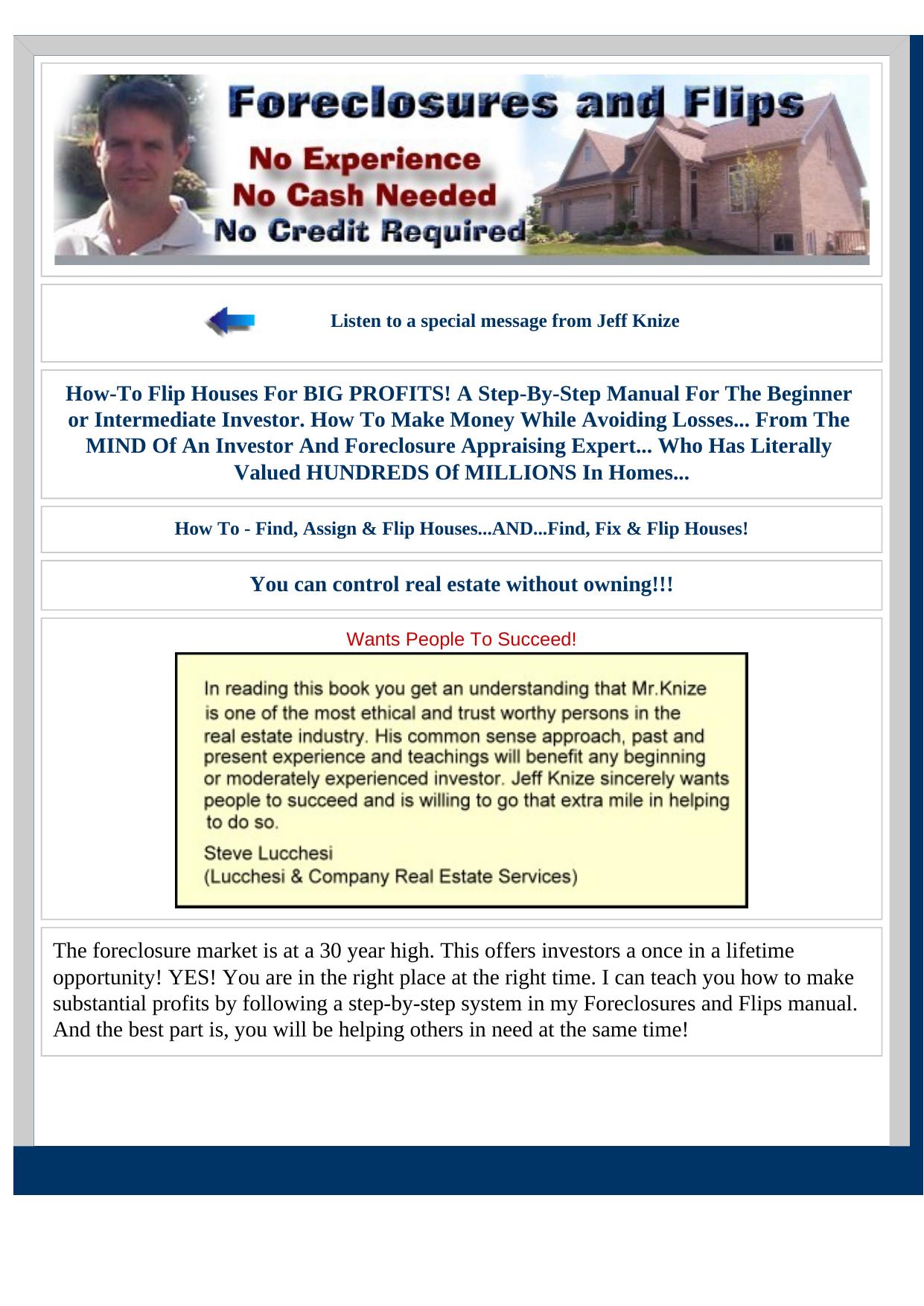 Foreclosures & Flips Manual. by Best of Kuszter's Collection